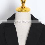 TWOTWINSTYLE Spring Casual Lapel Long Sleeve Bandage Split Slim Black Women's Blazer thumbnail-3