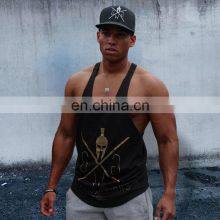 Wholesale Custom Print Logo Sports 100% Cotton Mens Gym Vest Tank Top thumbnail-4