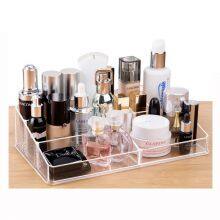 Makeup Organizer, Clear Makeup Storage Box Thick Plastic Organizer Tray 9-Compartment Comestics Counter Organization Holder for Brush, Jewelry, Beauty Supplies thumbnail-3