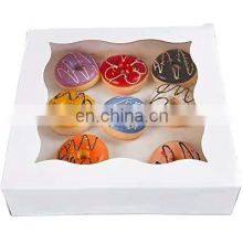 Горячие продажи. Китайский завод. Индивидуально печатаемые логотипы. Белые коробки для выпечки с ПЭТ-окном, большие коробки для пирогов из натурального крафт-бумаги