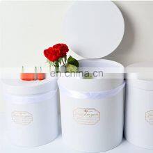 Custom Cardboard Paper Cylinder Rose Packaging Luxury Round Hat Box for Flowers thumbnail-1