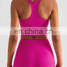 Custom Logo Wholesale Women Dancing Yoga Set Gym Fitness Wear Adjustable Shoulder Strap Sexy Bra Leggings 2 Piece Set Suit thumbnail-2