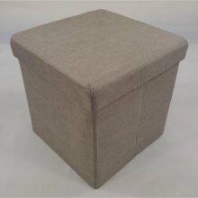 Linen Foldable Storage Ottoman thumbnail-3