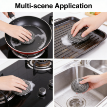 Kitchen Cleaning Scourer Ball Food-grade Material Stainless Steel Scourer Multiple Specifications Available thumbnail-2