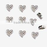 Full Rhinestone Lazy Heart Slide Charms 10MM Design DIY Slide Charms thumbnail-1