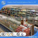 French door frame Non-heated Frameless Glass Doors for convenience store cabinet