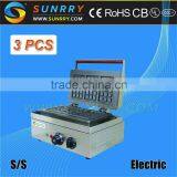 Hot Sale Electric Cast Iron 3 Rectangle Wafle Cone Maker