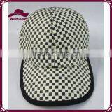 Black and White Plaid Straw Baseball Cap Paper Sun Hat thumbnail-3