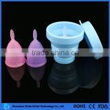 Eco-friendly 100% Silicone Lady Period Cup Folding Cups thumbnail-4