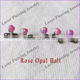 With 3 Claws Rose Opal Ball Body Piercing Jewelry Unique Dermal Anchor Piercing [OB-913]