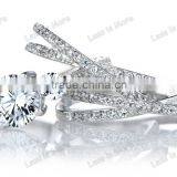 New 925 Silver cz Three Stone Ring ,engagement Ring Set thumbnail-4