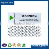 High Sensitivity Laser Printing Transfer Type Custom Die Cutting Warranty Void Security VOID Label thumbnail-6