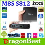 Factory Price!!! Amlogic S812 Quad Core android tv box With All Aluminum Housing Kodi 16.0 with full add ons M8s Android TV BOX