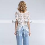 Hot Sale Ladies Crocheted Lace Blouse With Fringes thumbnail-6