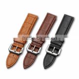 Luxury brand watch leather band with stainless steel pin buckle