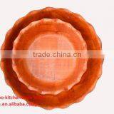 Small Red Round Lacework Woven Wooden Salad Bowl thumbnail-1