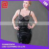 Wholesale bling rhinestone decorated sexy club dress women dress