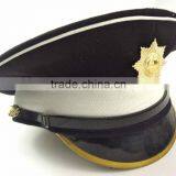 British Military Officers Peaked Caps With Metal Badge thumbnail-1