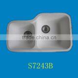 Undermount White Acrylic Solid Surface Double Sink