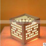 Beautifully Designed Check Shape Carved Display DIY Mini LED Desk Lamp