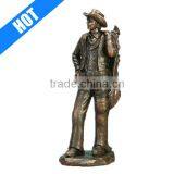13inch Standing Bronze Finish Decorative Resin Cowboy for Sale thumbnail-1