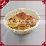 Cheap Eco-friendly Plastic Rattan Weaving Food Display Basket Mini Round Basket thumbnail-2