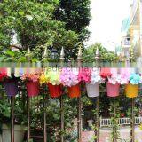 Metal Iron Flower Pot Vase Hanging Balcony Garden Planter Home Decor thumbnail-2