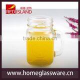 Transparent Glass Mason Jar Cup With Handle for Drinking thumbnail-1
