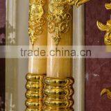 Onyx Tube Antique Grandfather Clock, Copper Mounted Clock, 24K Gold Pendulum Decorated Clock thumbnail-4