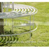 POWERLON Antique White Metal Tree Bench Garden Furniture Vintage Style thumbnail-2