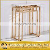 Normcore Golden Console Table With White Marble thumbnail-3