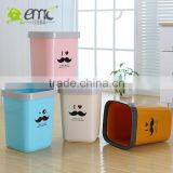 Emc Plastic Trash Waste Bins, 18L Square Shape Plastic Trash Bins