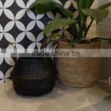 Black Seagrass Basket/ Storage Basket/ Laundry Seagrass Basket thumbnail-4