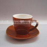 Solid Color Ceramic Espresso Cups Mugs and Saucer thumbnail-1