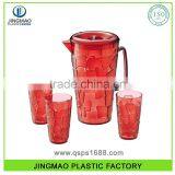 Customized Logo Fashionable PS Plastic Water Pitcher With 4 Cups