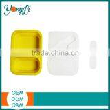 2-Compartment Bento Lunch Box, Microwave Silicone Collapsible LunchBox thumbnail-1