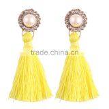 Bohemian Jewelry Imitation Pearls With Long Colorful Tassel Charms Earrings for Women thumbnail-3