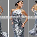 Popular Sequin Beaded Bling One Shoulder Evening Dress thumbnail-1