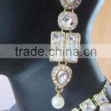 Kundan Pearl Choker Necklace Earring Set thumbnail-3