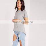 Woman Knit Plain T Shirt Blank Custom Dri Fit Import Blank t Shirts thumbnail-1