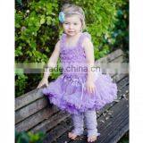 Boutique Petti Tutu Skirt Set at Wholeasle Price Purple Premium Pettiskirts With Lace Ruffle Top Set Baby Girl Summer Sets thumbnail-1