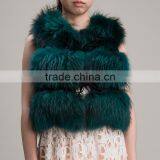 Myfur Europe Hot Selling Winter Real Raccoon Fur Vest Dyed Hand Fur Vest thumbnail-1