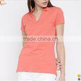 Women Short Sleeve Polo T-shirt Solid Polo Collar Shirt Wholesale China thumbnail-1