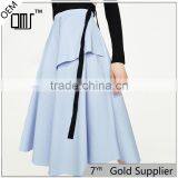 2017 OEM Spring Pure Wathet Blue Layered Long High Waisted Skirts thumbnail-1