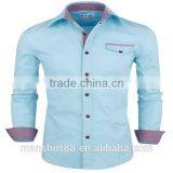 2016 New Wholesale Luxury Long Sleeve Custom Mens Casual Dress Shirts thumbnail-6