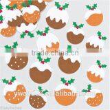 Felt Christmas Puddings With Glitter Holly Leaves, Card Topper & Embellishment Christmas Puddings thumbnail-1