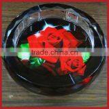 Elegant Crystal Ashtray Crystal Engraving Flower Ashtray For Home Decoration thumbnail-1