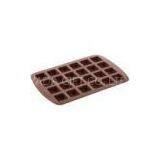 Custom Food Grade Silicone Ice Tray With 24 Cavity , Chocolate Color