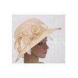 PP Braid Womens Church Hats With 9cm Sewing Brim , Sinamay Crown Hat For Woman thumbnail-1