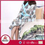 Super Soft and Warm Women Beautiful Micro Fleece Hooded Coral Fleece Bathrobe thumbnail-1